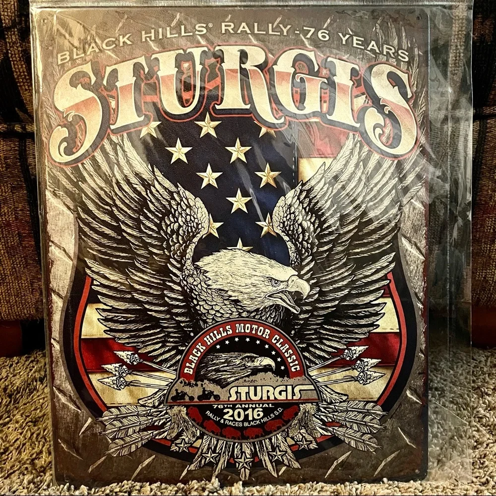 NEW Sturgis Black Hills Motor Classic Rally 76 Years Metal Sign